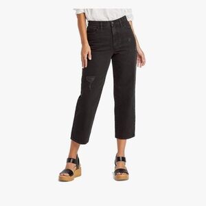 Black High Rise Vintage Straight Jeans